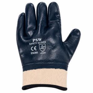 Nitrile Rull Dipped Jersey Lined Gloves with Safety Cuff