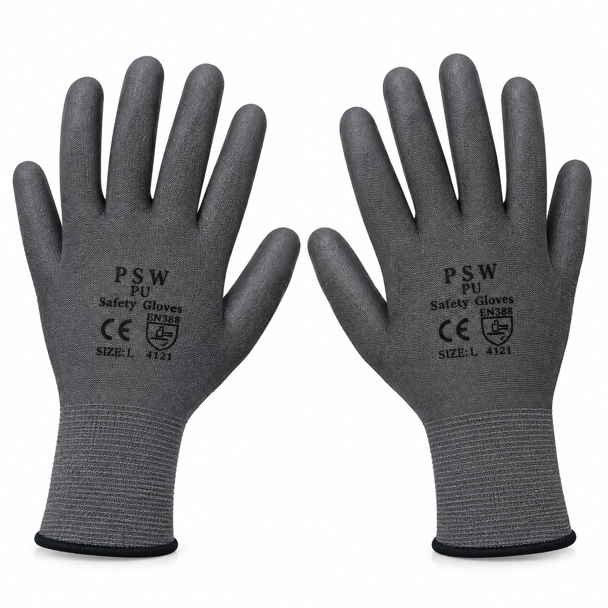 Grey PU Coated Safety Gloves