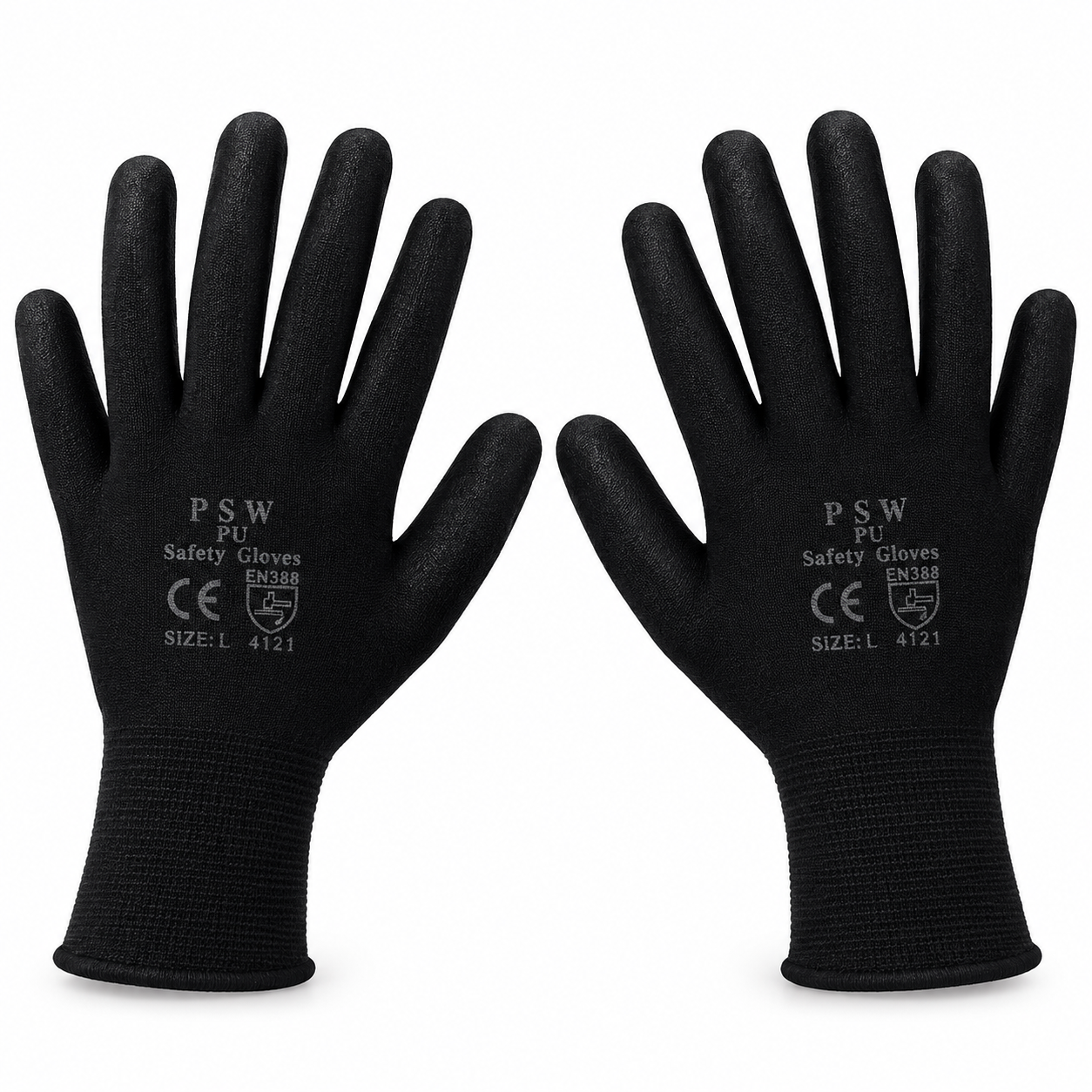 Black PU Coated Safety Gloves